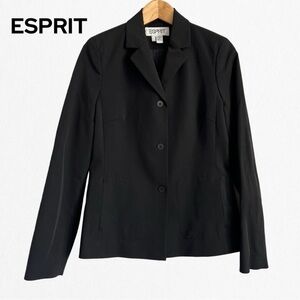 ESPRIT Women’s Black NYLON Lined 3 Button-Up Blazer Size 6